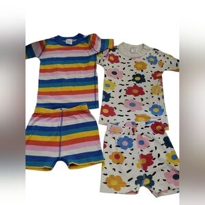 Hanna Andersson Rainbow Striped and Floral Pajama Set